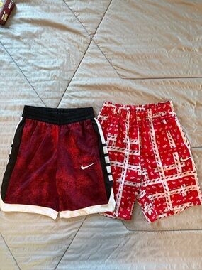 Nike Red and Black Kids Athletic Shorts Duo